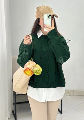 پلیور بافت مرواریدی