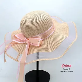 کلاه حصیری لاکچری لب تور و لب کنگره‌ای