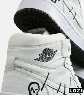 کفش کتانی ساق‌دار مردانه و زنانه سفید NIKE jordan Vodoo