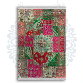 فرشینه از جنس پارچه هازان مخمل ترک طرح گلیم برند دفه کد DDGG 75