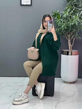 مانتو شومیزی لینن دوجیب