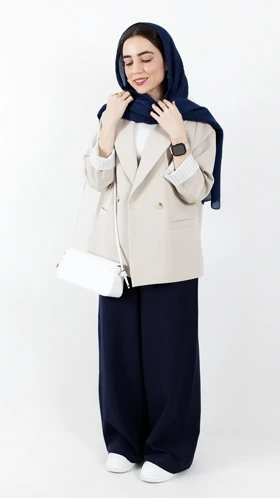 کت دو دکمه آستین راه راه