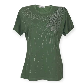 تیشرت زنانه ویسکوز نگین‌دار