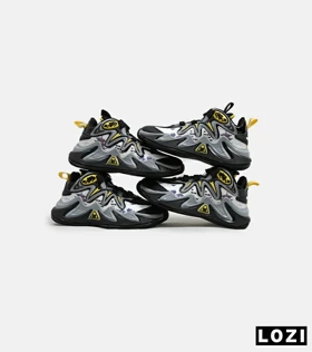 کفش کتانی بچه گانه مشکی طوسی سفید زرد 23 NIKE AIR JORDAN