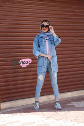کت جین آبی روشن
