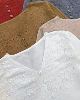 پلیور بافت یقه هفت نما دکمه کد 5492