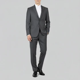 کت و شلوار دو دکمه ذغالی تیره