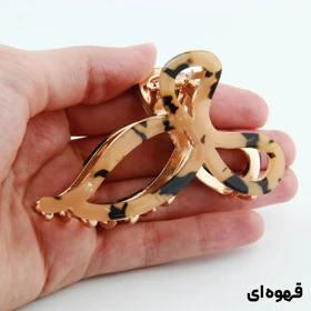 کلیپس دخترانه فلزی مدل پاپیونی آبرنگی (قهوه‌ای)