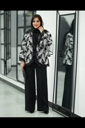 کت سرخسی آستین پلیسه