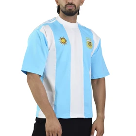 تیشرت فوتبالی آرژانتین مدل ZRA-4E0623 سفید آبی