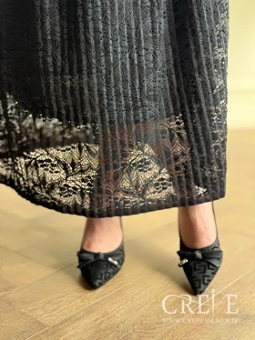 دامن راسته پلیسه گیپور قد92