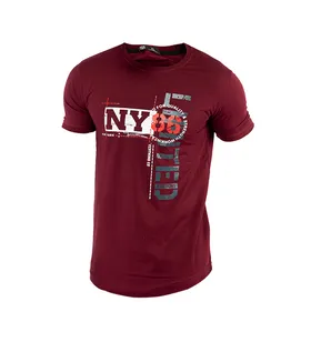 تیشرت آستین یقه کش بافت New York