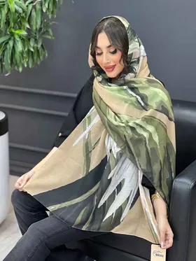 شال حریرنخ طرح دار