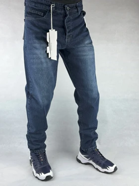 شلوار مردانه مام فیت آبی ساده 9