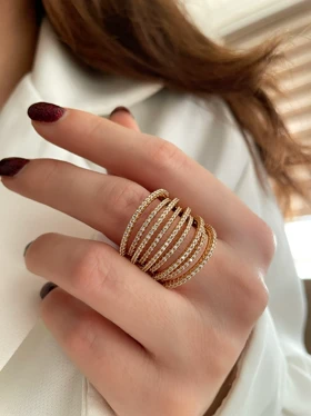 انگشتر فول نگین ژوپینگ