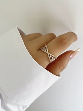 انگشتر زنانه ضربدری ژوپینگ کد591 کد 591