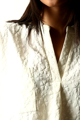 شومیز نیم قاپک پیلی دار زنانه