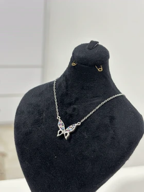 گردنبند نقره زنانه اصل با پلاک پروانه 981