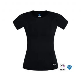 تیشرت نانو آنتی باکتریال ضدتعریق یقه بسته زنانه مشکی