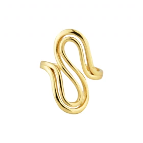 انگشتر دخترانه طرح موجی دو لاین