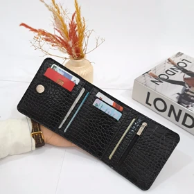 ست هدیه چرم کیف پول چرم مردانه جیبی چرم طبیعی مدل 3لت طرح روکو