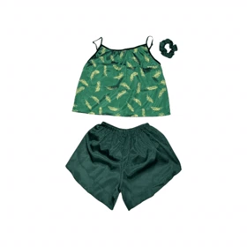 ست نیمتنه و شلوارک طرح پر 080