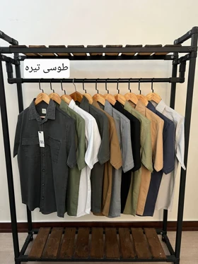 پیراهن کتان آستین کوتاه جیب‌دار 2398