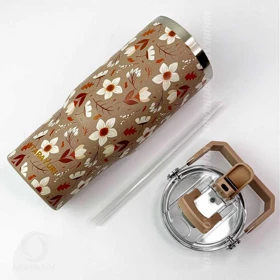 تراول ماگ FLOWER SITARAYURI حجم 900ML (قهوه ای)