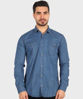 پیراهن جین مردانه آستین بلند 0776
