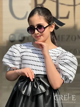 پیراهن چرم آستین پفی