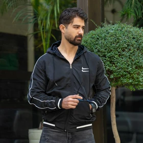 کاپشن دو نایک مشکی مردانه مدل Sina ویژه