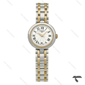 ساعت زنانه تیسوت Bellissima دورنگ طلایی ایندکس یونانی تقویم دار Tissot-10203-L