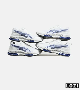 کفش کتانی مردانه سفید آبی ASICS GORETEX