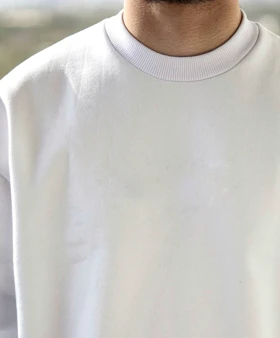 دورس یقه گرد سفید لش پارچه سه نخ پنبه کیفیت پرمیوم پلاس اورجینال دیلم