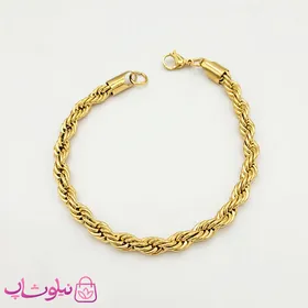 دستبند مردانه طنابی استیل ضخیم