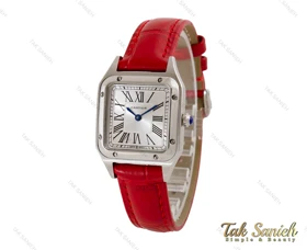 ساعت کارتیر زنانه بند چرم قرمز رنگ Cartier-4073-L