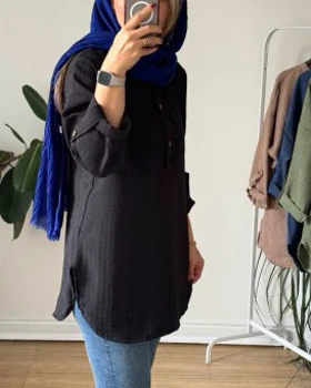تونیک مانتویی دو دگمه