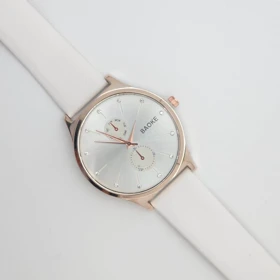 ساعت مچی زنانه باوک BAOKE بند چرمی ، اسپرت و روزمره با جعبه کادویی (سفید)