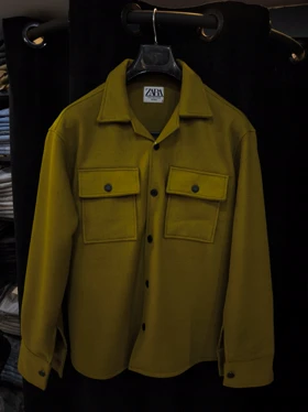 کت فوتر کوبیده خردلی زیتونی فوق‌العاده خاص و ضخیم استایل اولد مانی آزاد باکسی