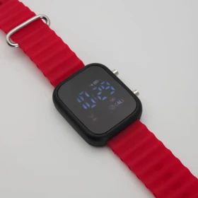 ساعت مچی زنانه ال ای دی Walar LED با بند سیلیکونی پاستیلی کد 1 (قرمز)