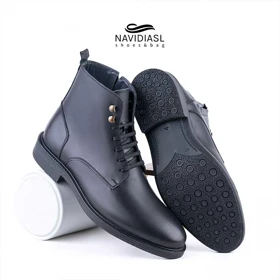 نیم بوت مردانه چرم کلاسیک کد 7023011