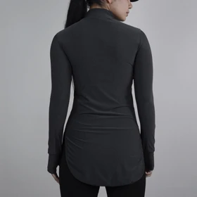 استرج آستین بلند نیم زیپ ورزشی زنانه نایک مدل VHD-3K1452 طوسی تیره