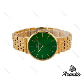 ساعت دنیل ولینگتون مردانه طلایی صفحه سبز m-3825