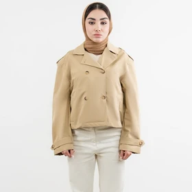 ترنچ کت دبل برست اورسایز زنانه - 62251174