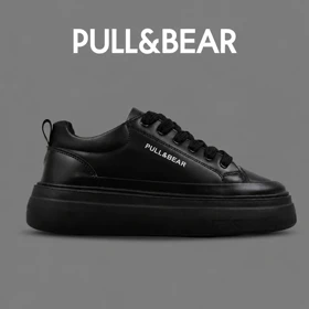 کتانی کژوال پول اند بیر مشکی زنانه خرید کفش اسپرت Pull&Bear مدل 9087
