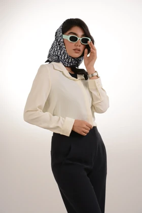 شومیز دکمه مخفی لاوین