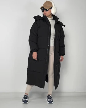 کاپشن بلند کد 130067 (مشکی)