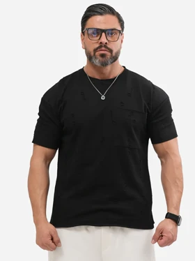 تیشرت یقه گرد زاپ‌دار