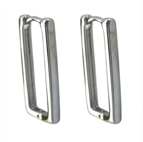 گوشواره زنانه ژوپینگ مدل لوینا طرح مستطیلی با جلوه نقرهای