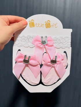 پک جوراب و هدبند نوزادی